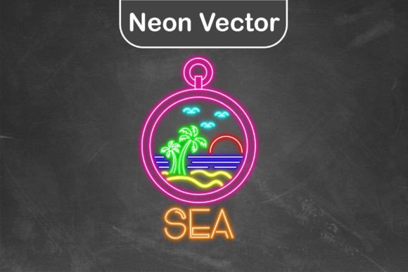 Download Neon Logo Vector - Compass Sea - Neon logo Collection