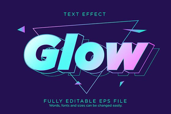 Download Triangle Glow Text Effect Font Type - Glow text effect Collection