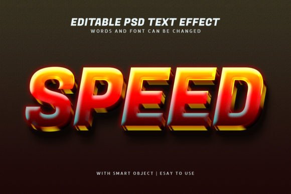 Download Speed 3d Glow Text Effect Editable - Glow text effect Collection