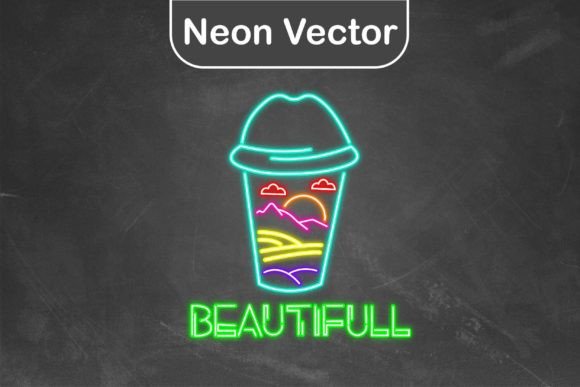 Download Neon Logo Vector - Cup Beautifull - Neon logo Collection