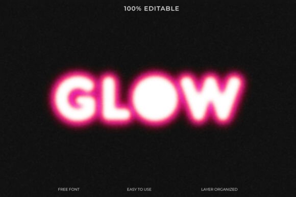 Download Grainy Neon Glow Text Effect - Glow text effect Collection