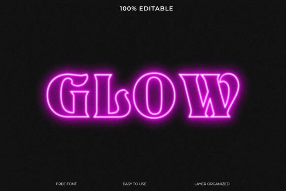 Download Neon Glow Text Effect Photoshop Template - Glow text effect Collection