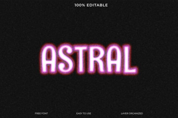 Download Astral Glow Text Effect Photoshop Templa - Glow text effect Collection