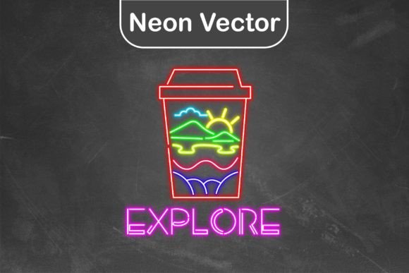 Download Neon Logo Vector - Cup Explore - Neon logo Collection