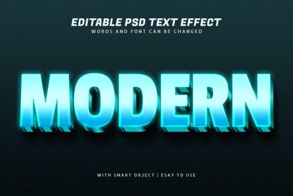 Download Modern 3d Blue Glow Text Effect Editable - Glow text effect Collection
