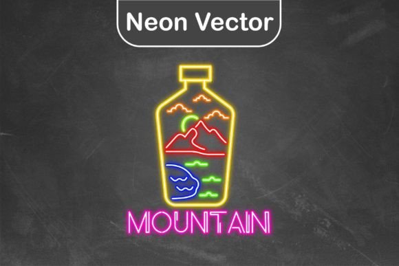 Download Neon Logo Vector - Bottle Mountain - Neon logo Collection