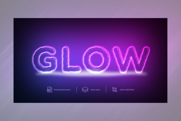 Download Glow Text Effect Design Layer Style - Glow text effect Collection