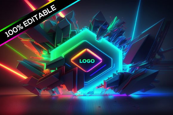 Download Neon Logo Mockup - Neon logo Collection