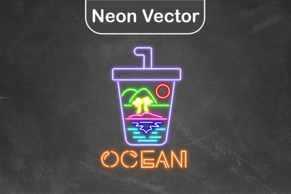 Download Neon Logo Vector - Drink Ocean - Neon logo Collection