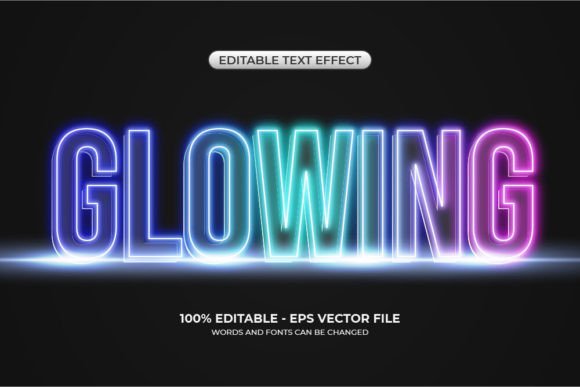 Download Realistic Rainbow Glow Text Effect - Glow text effect Collection