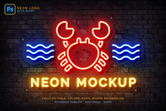 Download Neon Logo Mockup - Neon logo Collection