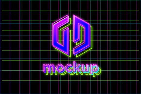 Download Retro Neon Logo Mockup - Neon logo Collection
