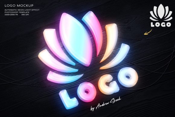Download 3D Neon Logo Mockup - Neon logo Collection
