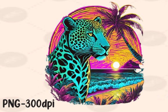 Download Summer Vibes Leopard Neon Beach PNG - Premium Resources