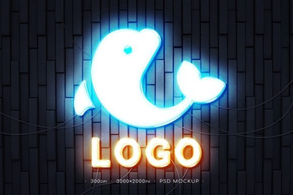 Download Neon Logo Mockup - Neon logo Collection